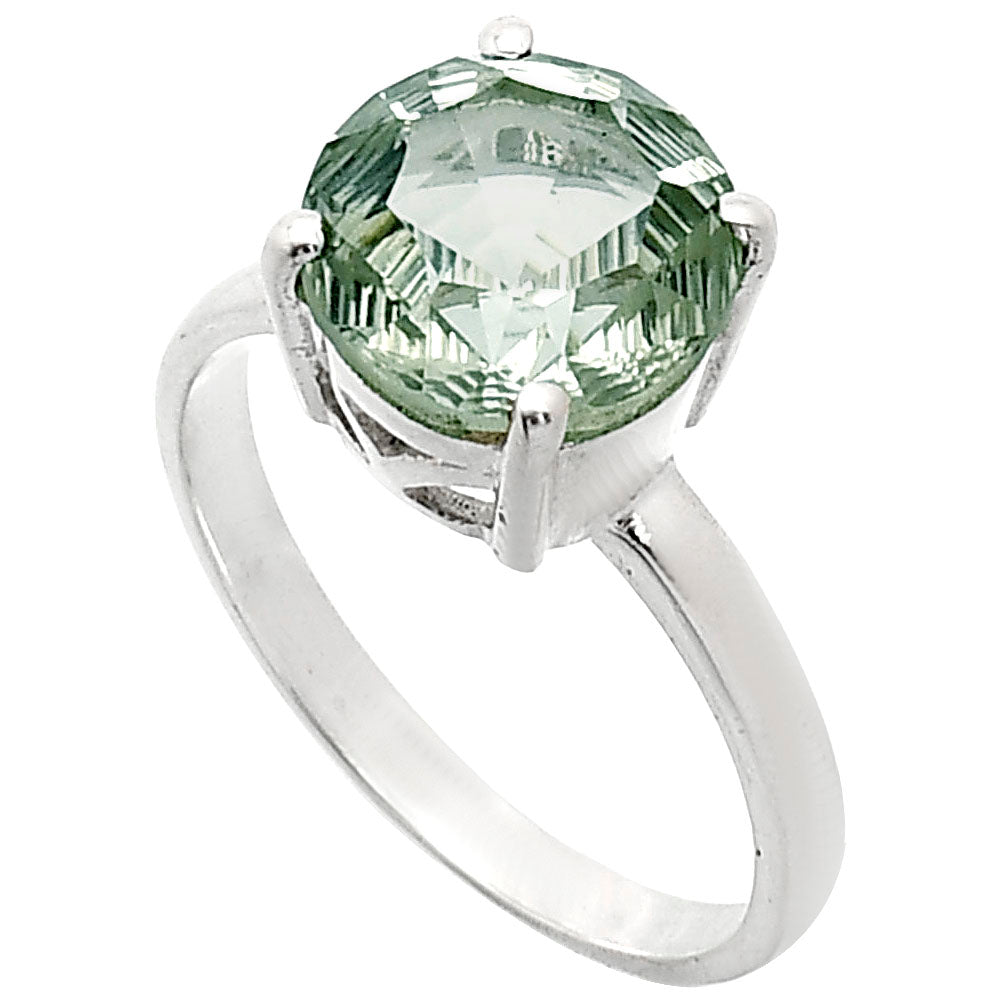 Fancy Cut Premium Prasiolite (Green Amethyst) Ring size-7.5 R-1019 16-ER10172 - Goddess Imports Marketplace