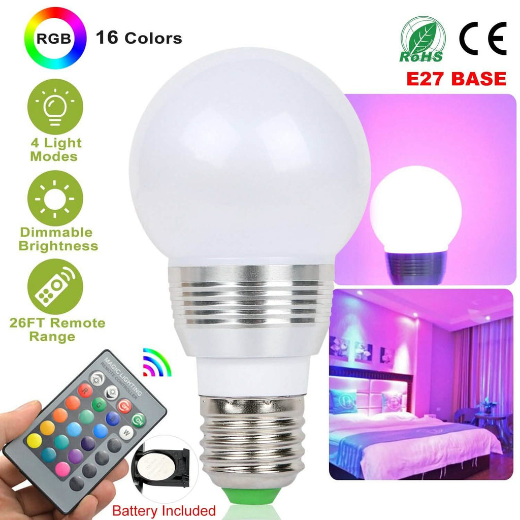 16 Colors Change LED Bulbs E27 3W RGD Dimmable Mood Lighting Lamp by DailySale