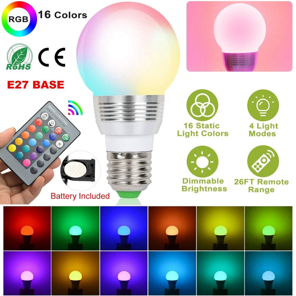 16 Colors Change LED Bulbs E27 3W RGD Dimmable Mood Lighting Lamp by DailySale