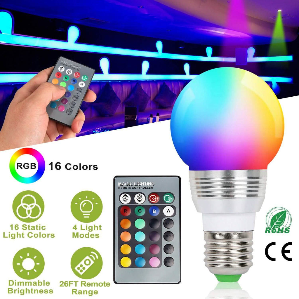 16 Colors Change LED Bulbs E27 3W RGD Dimmable Mood Lighting Lamp by DailySale