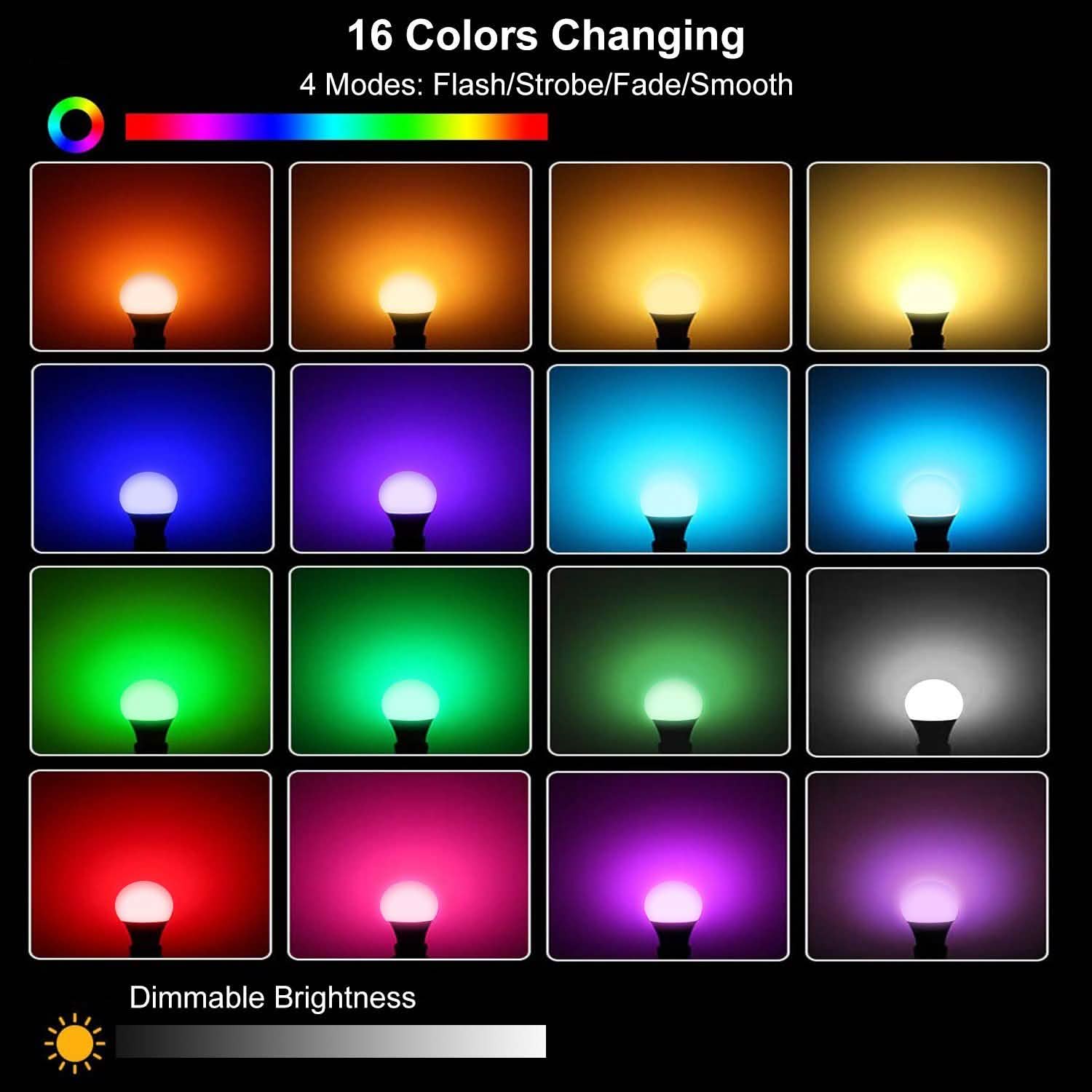 16 Colors Change LED Bulbs E27 3W RGD Dimmable Mood Lighting Lamp by DailySale