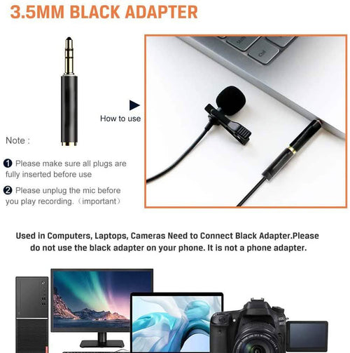 16 Feet Single Head Lavalier Lapel Microphone Omnidirectional Condenser Mic by DailySale