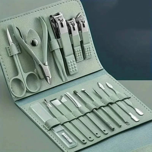 16-Pieces: Nail Clippers Manicure Tool Set with Portable Travel Case by DailySale