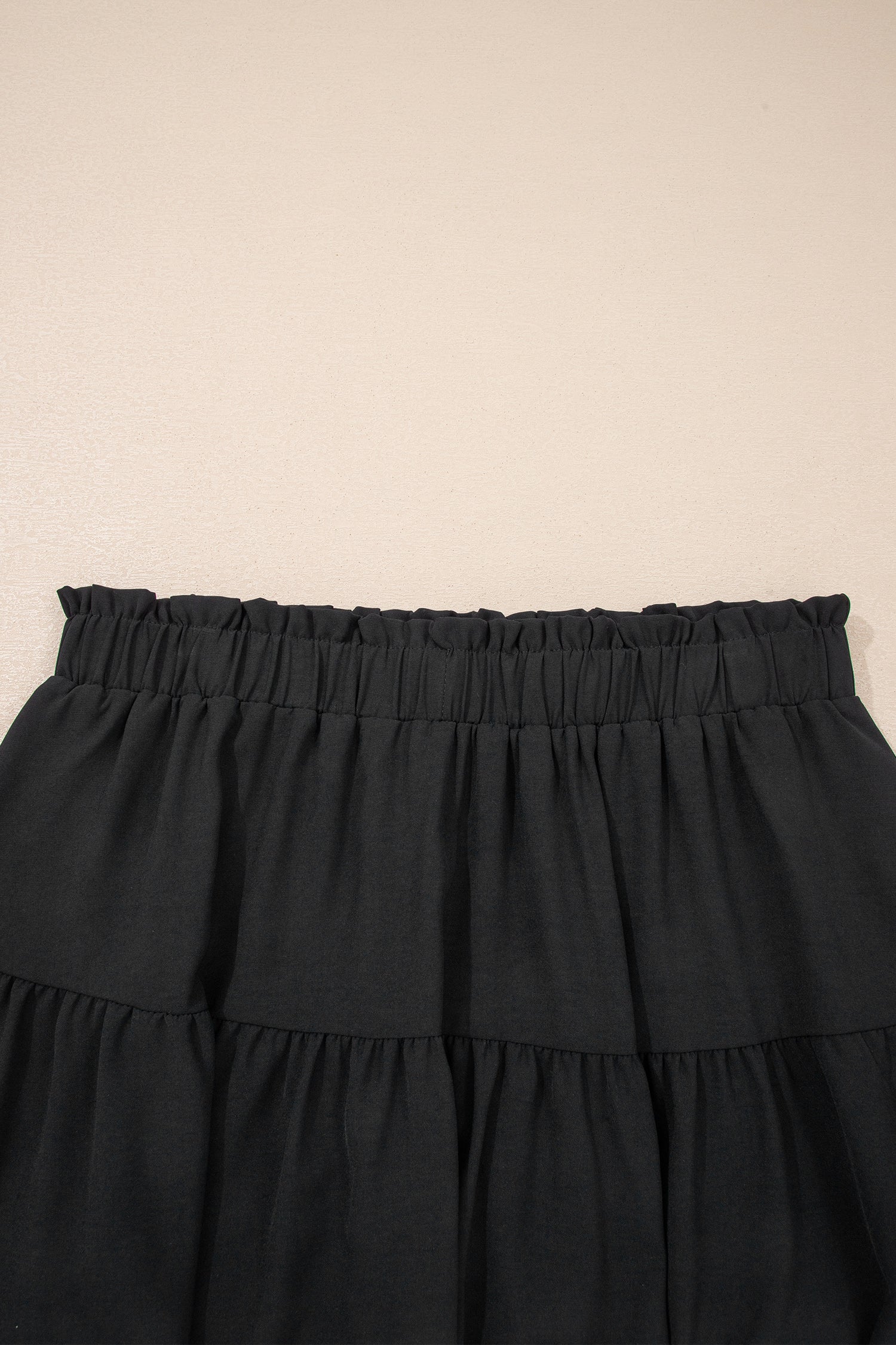 Navy Blue Plus Size Frilled Elastic Waist Lace Trim Boho Ruffled Shorts