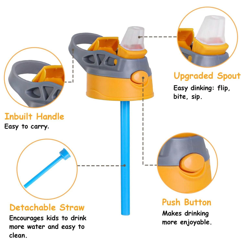 16.2oz Leak-proof Kids Water Bottle with Straw Push Button by DailySale