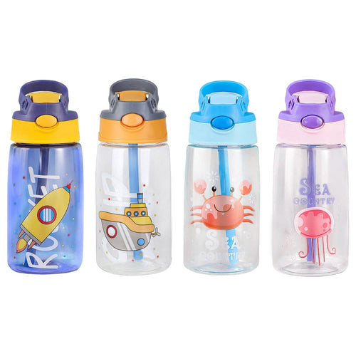 16.2oz Leak-proof Kids Water Bottle with Straw Push Button by DailySale