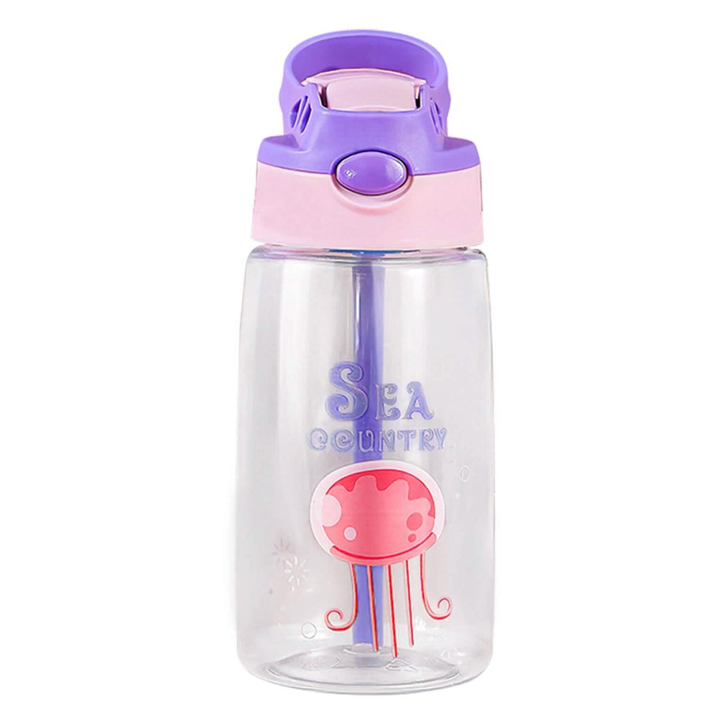 16.2oz Leak-proof Kids Water Bottle with Straw Push Button by DailySale