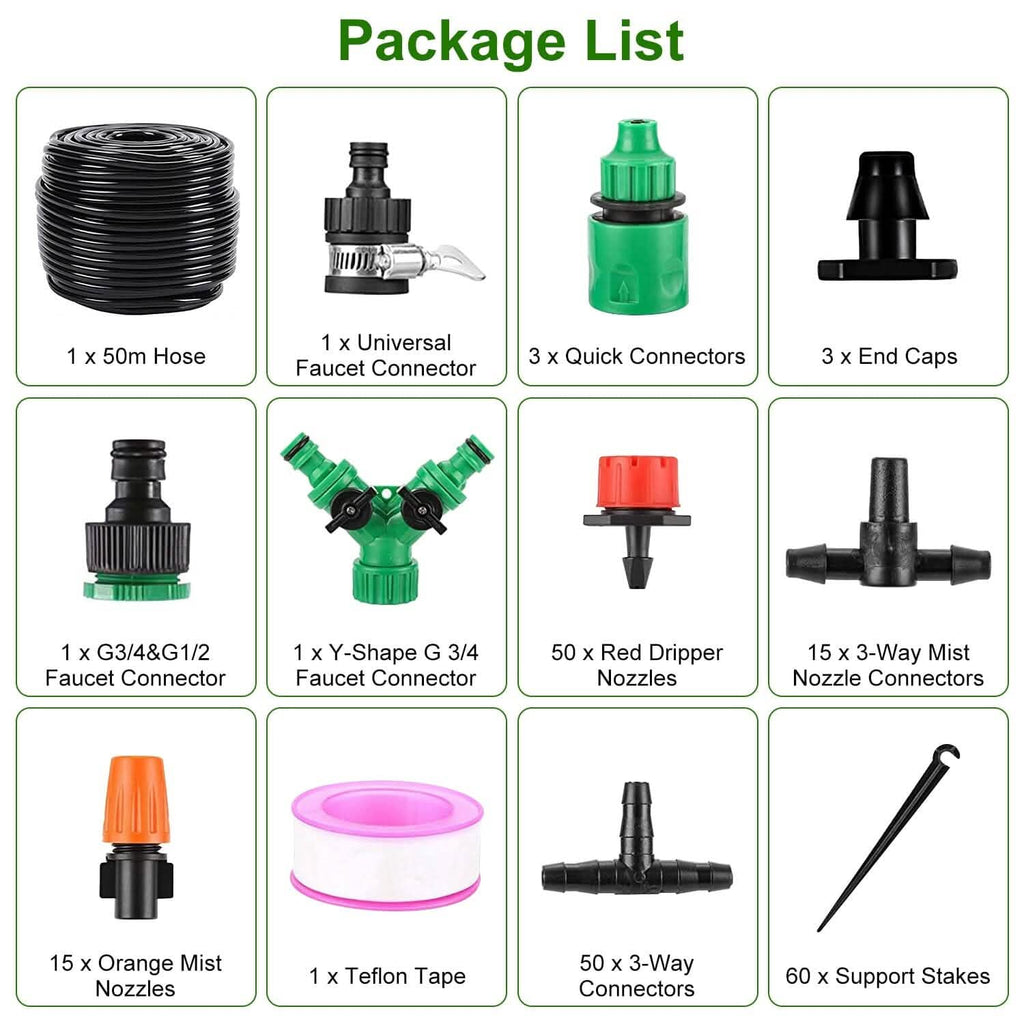 164FT Drip Irrigation Kit Automatic Garden Irrigation System by DailySale