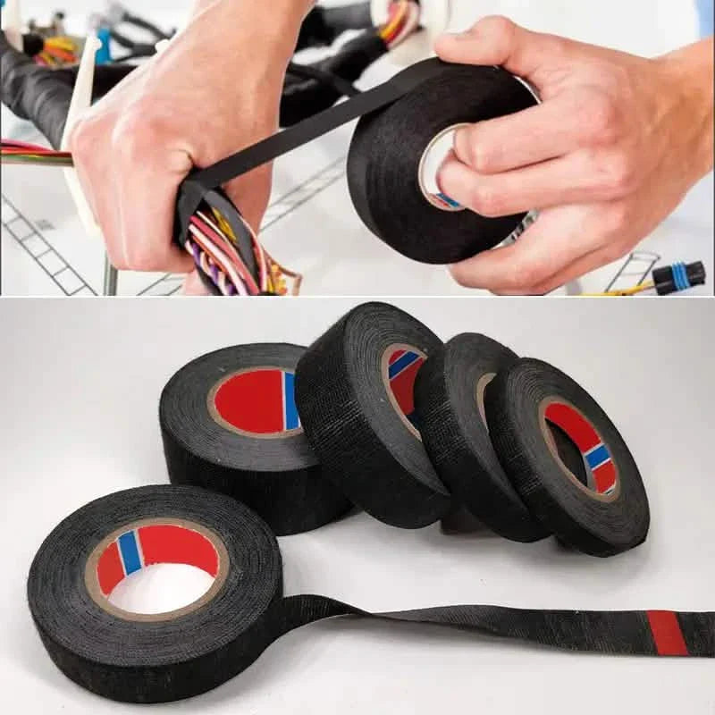 5-Meter Heat-Resistant Electrical Tape – Black Polyester for Car & Cable Management by DailySale