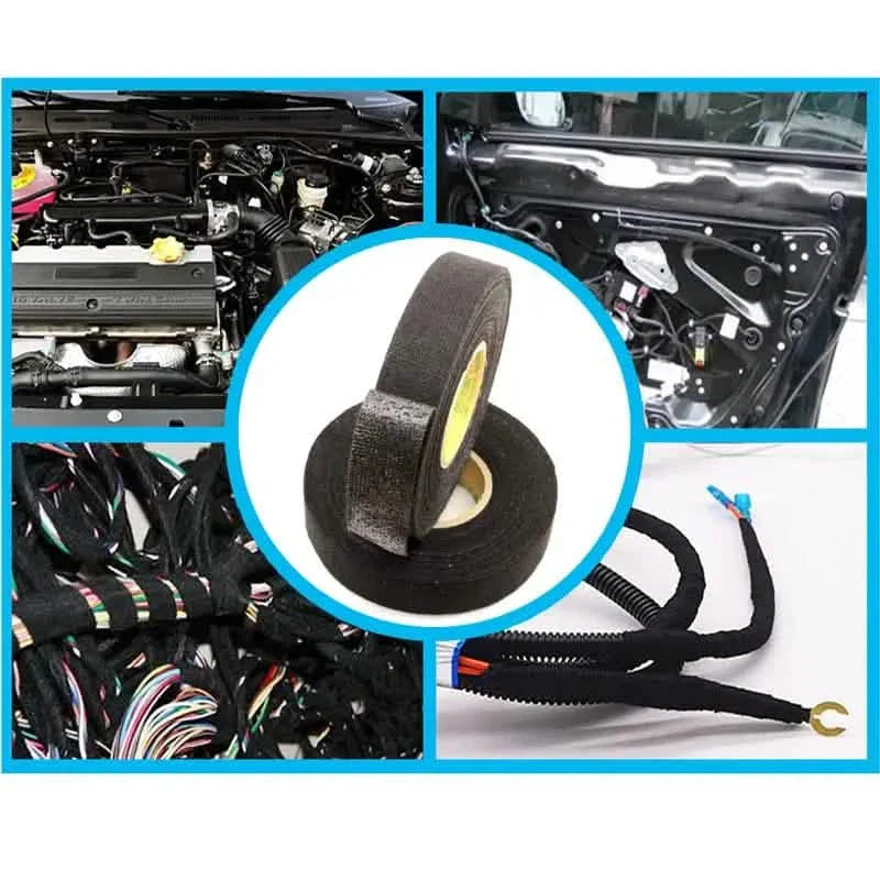 5-Meter Heat-Resistant Electrical Tape – Black Polyester for Car & Cable Management by DailySale