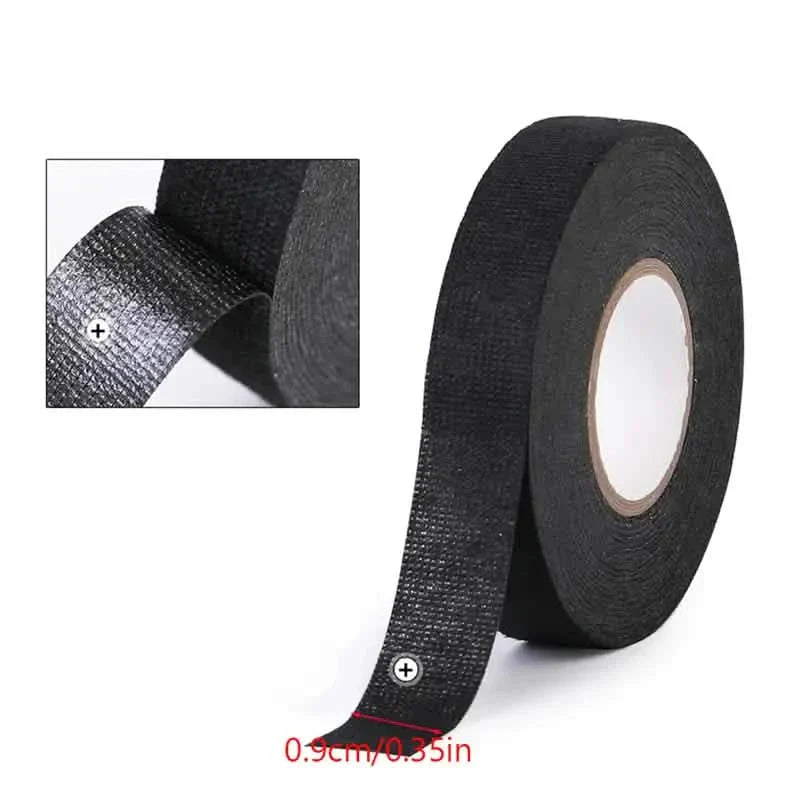 5-Meter Heat-Resistant Electrical Tape – Black Polyester for Car & Cable Management by DailySale