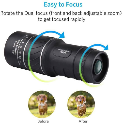 16x52 Monocular Dual Focus Optics Zoom Telescope by DailySale