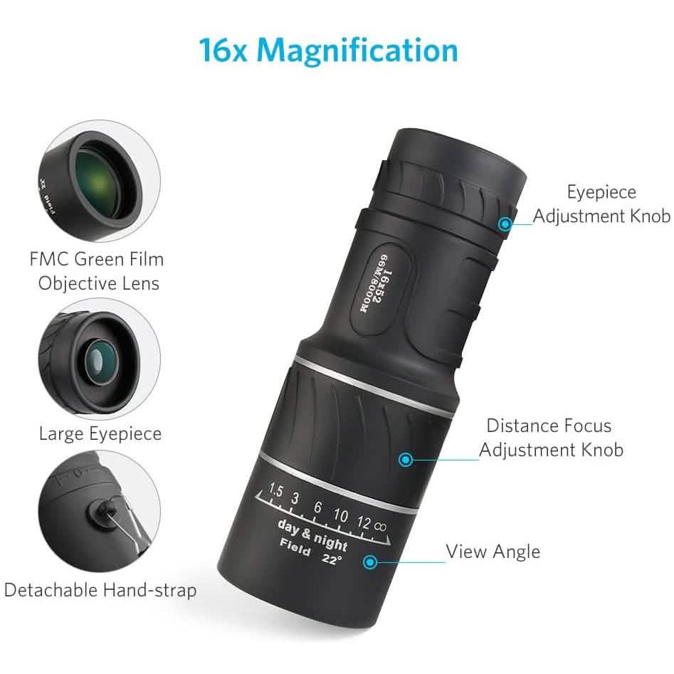 16x52 Monocular Dual Focus Optics Zoom Telescope by DailySale