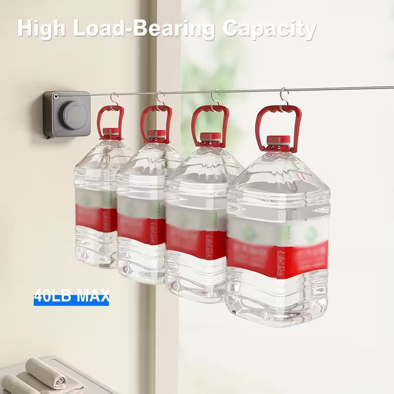 Retractable Clothesline – Heavy-Duty Wall-Mount Laundry Rack by DailySale