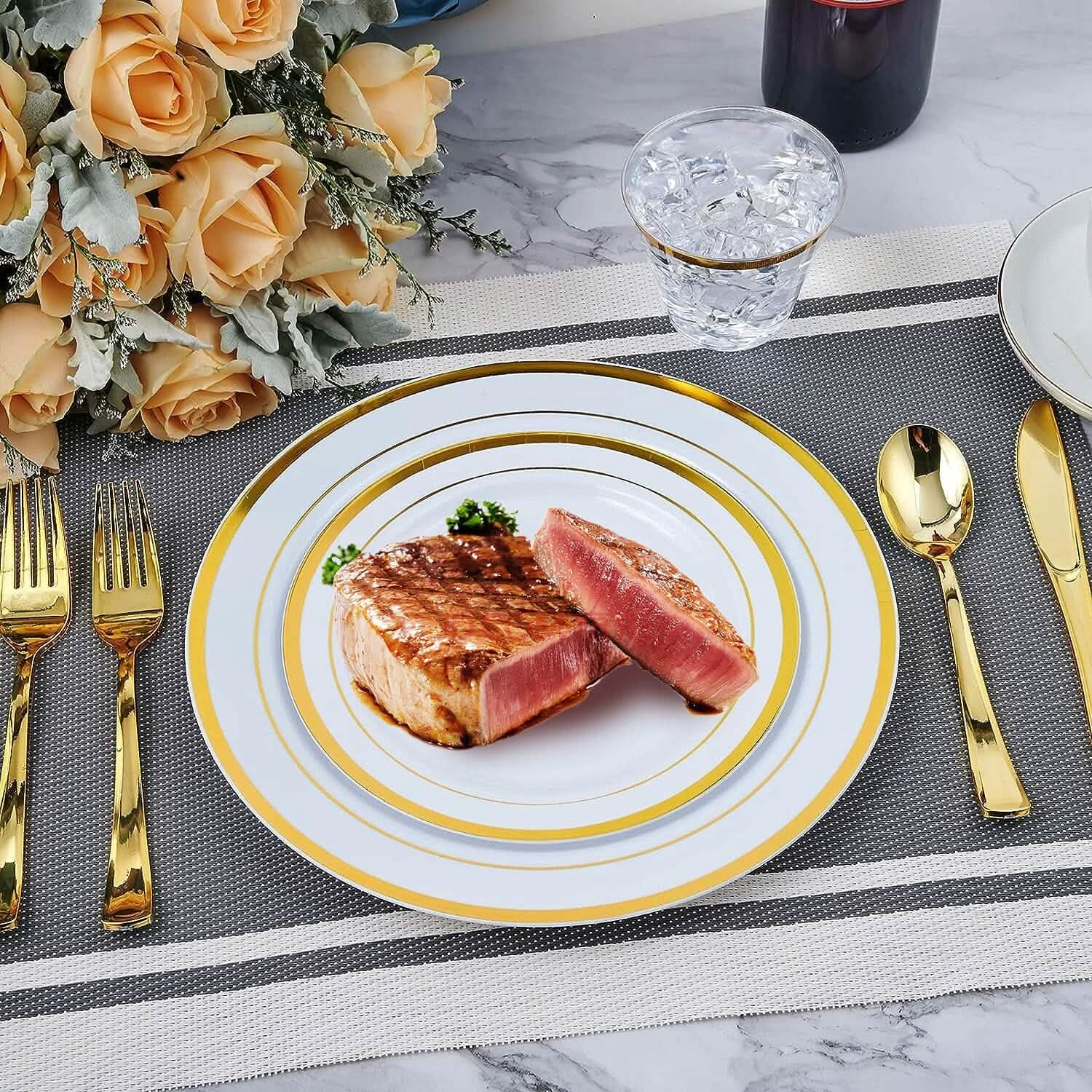 175-Pieces: Disposable Gold Dinnerware Set by DailySale