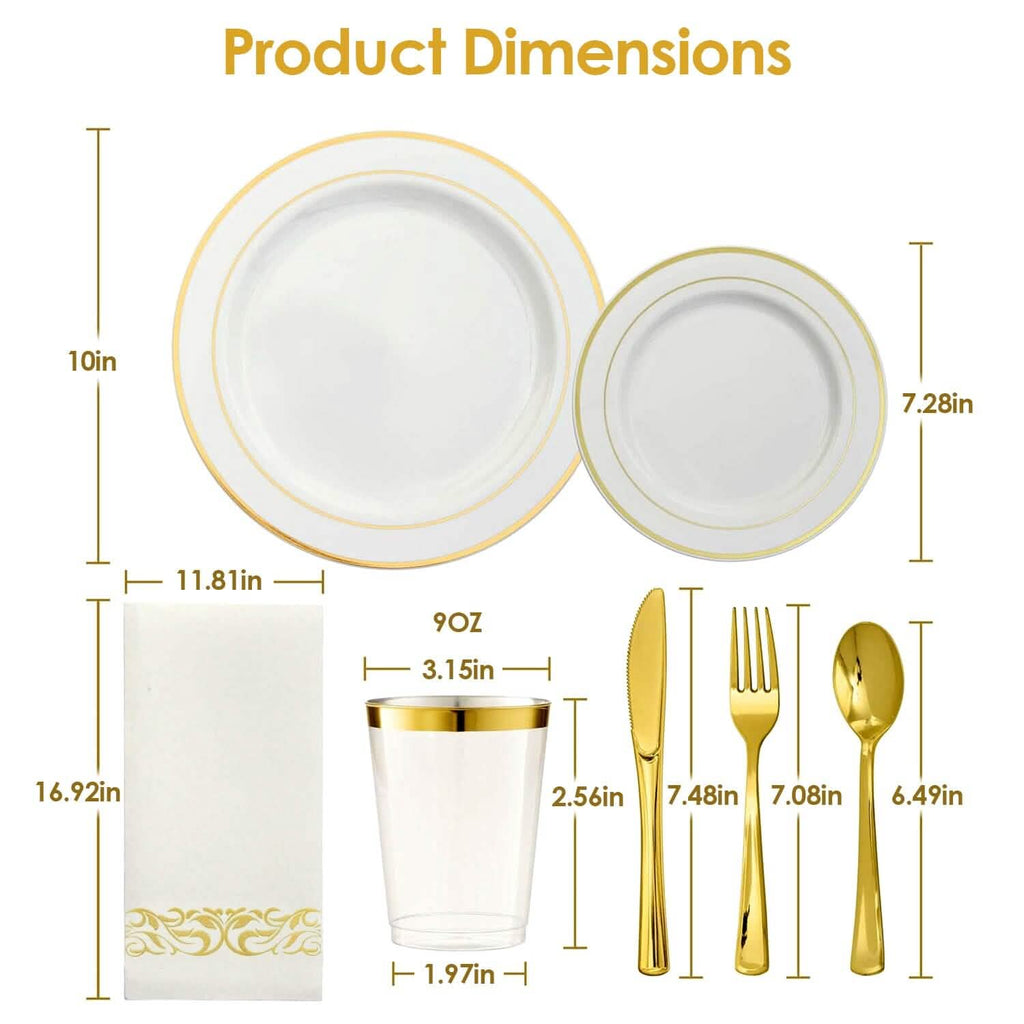 175-Pieces: Disposable Gold Dinnerware Set by DailySale