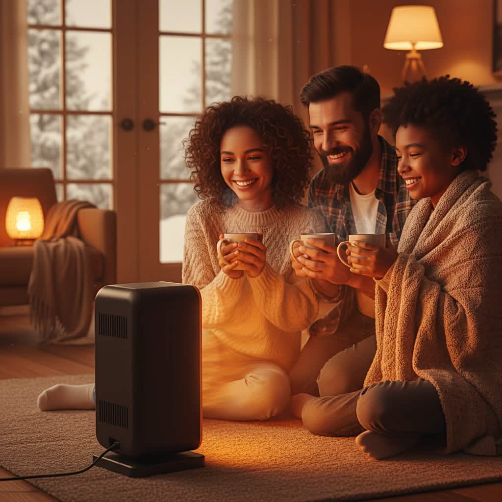 500W Portable Ceramic Space Heater with Safety Tip-Over Protection – Square Design by DailySale