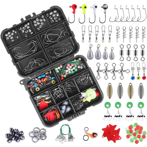 188-Pieces: Portable Fishing Accessory Kit with Tackle Box by DailySale