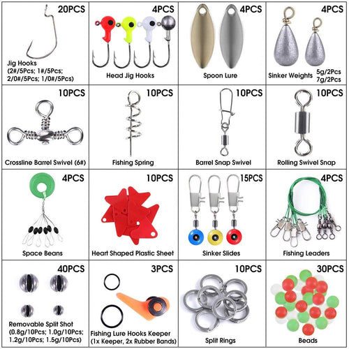 188-Pieces: Portable Fishing Accessory Kit with Tackle Box by DailySale