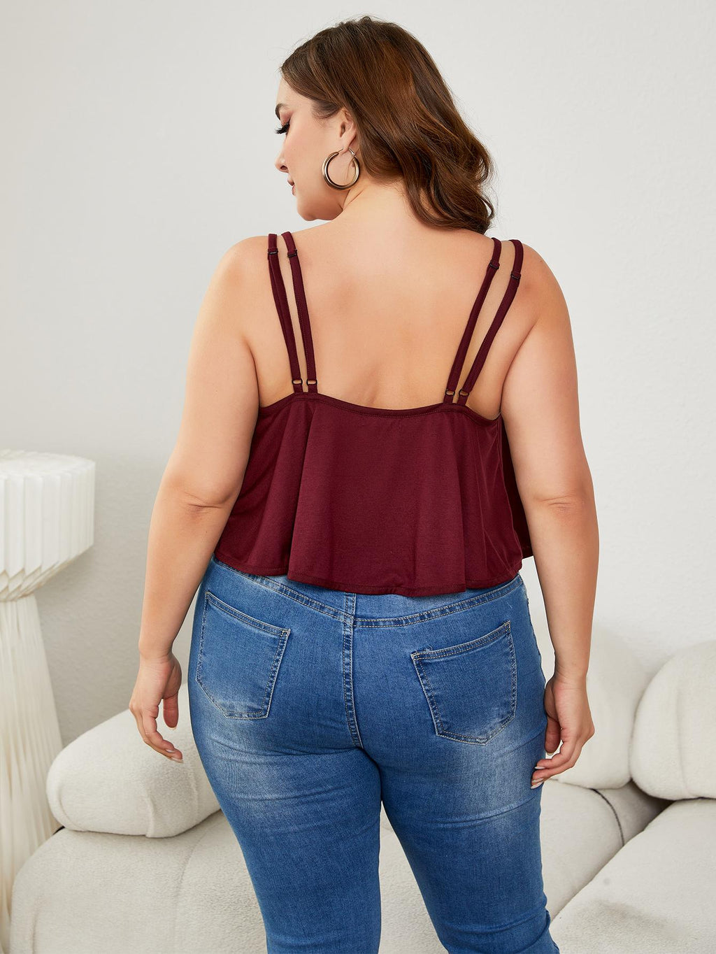 Plus Size Double-Strap Scoop Neck Cami See size chart under “more details”
