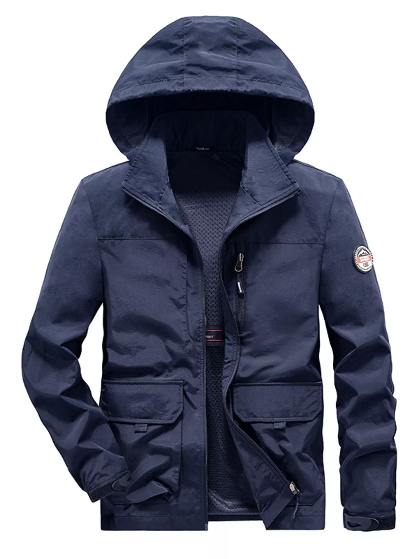 Men's Plus Size Lightweight Hooded Windproof Outdoor Jacket