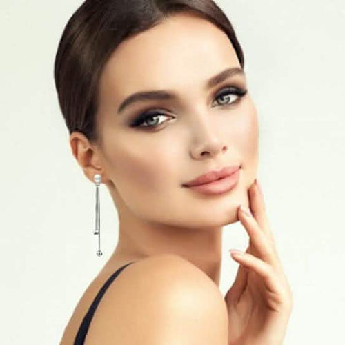 18K Bead Ball And Pearl Long Drop Earrings by DailySale