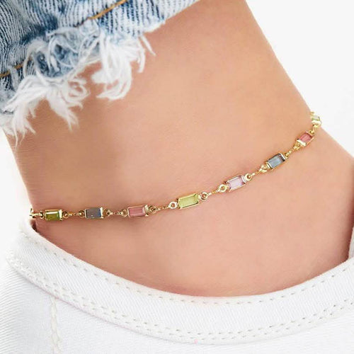 18K Gold Anklet Made with Swarovski Elements by DailySale