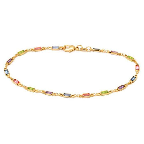 18K Gold Anklet Made with Swarovski Elements by DailySale