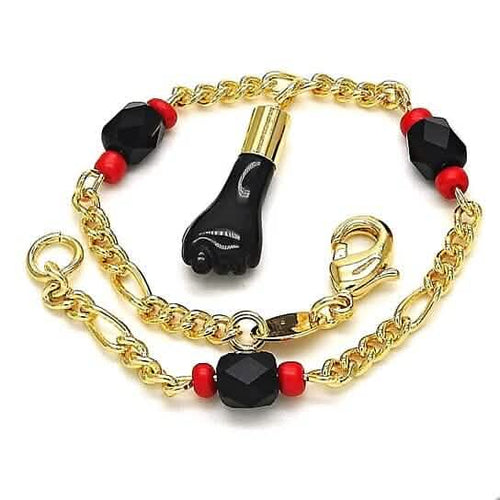 18k Gold Azabache Black Hand Figa Kabbalah 6" by DailySale