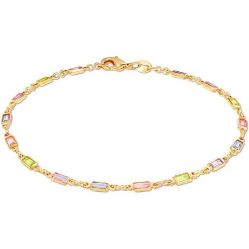 18K Gold Baguette Multi Stone Crystal Bracelet for Women by DailySale