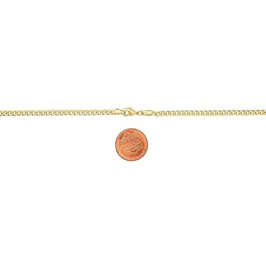 18K Gold Curb Cuban Link Chain Bracelet 8" by DailySale