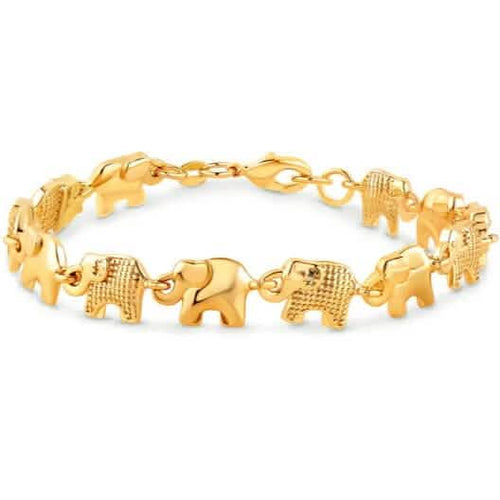 18K Gold Elephant Bracelet For Women 8" by DailySale