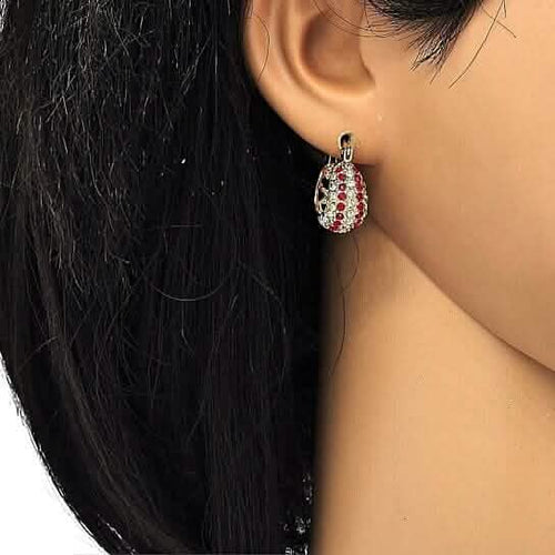 18k Gold Filled High Polish Finish 5 Line Crystal Earring by DailySale