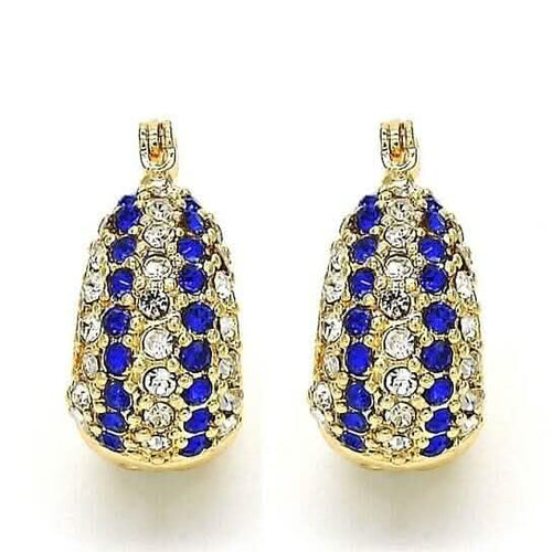 18k Gold Filled High Polish Finish 5 Line Sapphire Crystal Earring by DailySale