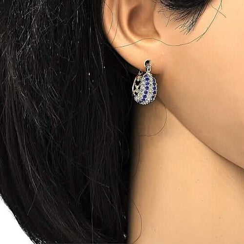 18k Gold Filled High Polish Finish 5 Line Sapphire Crystal Earring by DailySale