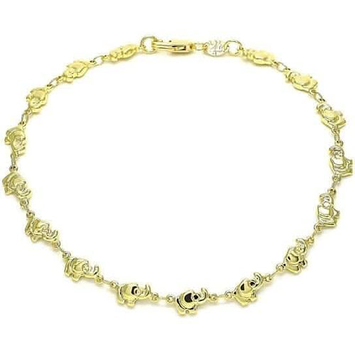 18k Gold Filled High Polish Finsh Elephant Link Anklet Bracelet by DailySale