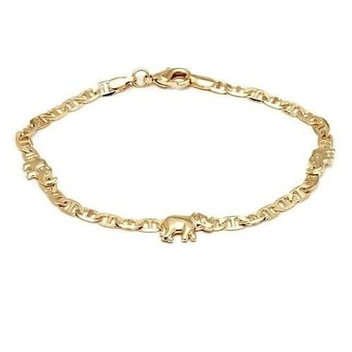 18k Gold Filled Mariner Link Elephant Bracelet 8'' by DailySale