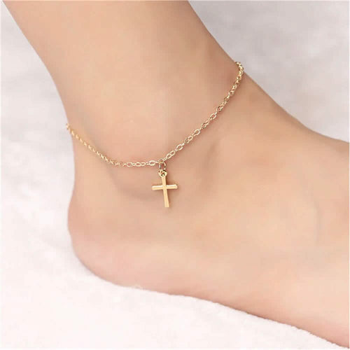 18K Gold Hanging Cross Anklet by DailySale