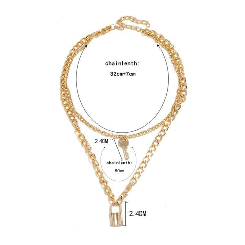 18K Gold Key Lock Necklace by DailySale