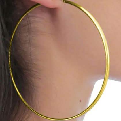 18K Gold Over Sterling Silver Big Classic Hoop Earrings by DailySale