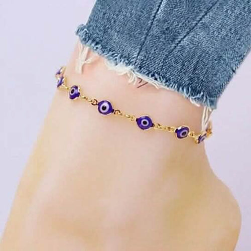 18k Gold Plated Blue Evil Eye Anklet by DailySale