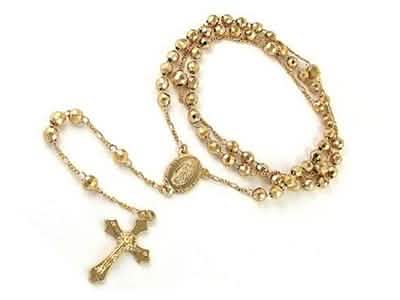 18K Gold Plated Diamond Cut Rosary by DailySale