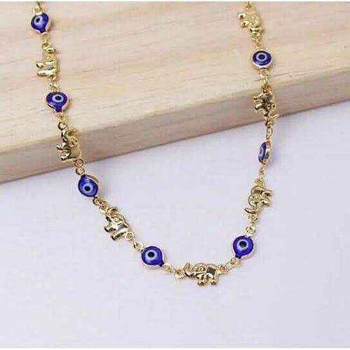 18k Gold Plated Elephant Blue Evil Eye Anklet by DailySale