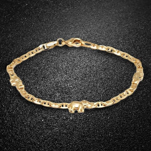 18K Gold Plated Elephant Charm Mariner Link Anklet by DailySale