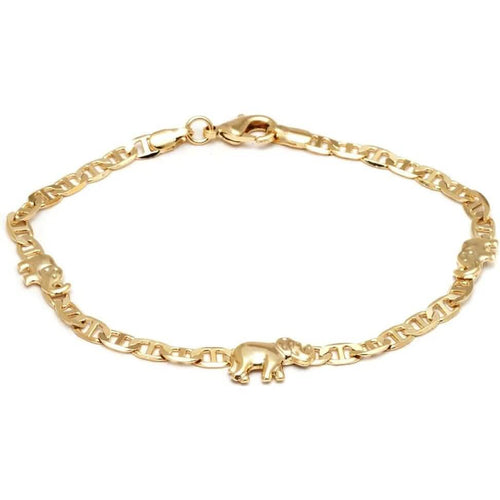 18K Gold Plated Flat Marina Elephant Anklet 10" by DailySale