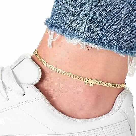18K Gold Plated Flat Marina Elephant Anklet 10" by DailySale