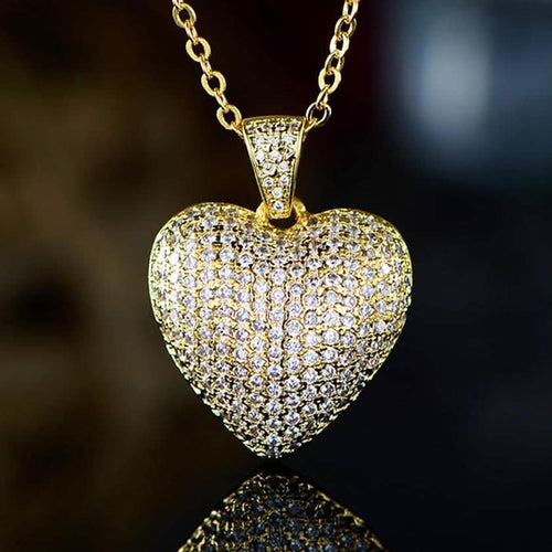 18k Gold Plated Puffed Heart Pendant Necklace by DailySale