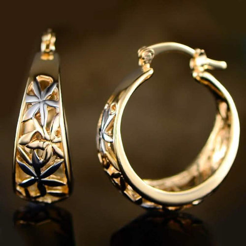 18K Gold Plating Moroccan Filigree Hoop Earrings by DailySale