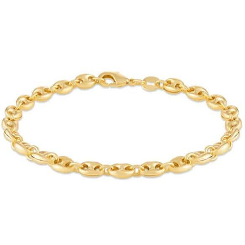 18K Gold Puff 8" Mariner Bracelet by DailySale