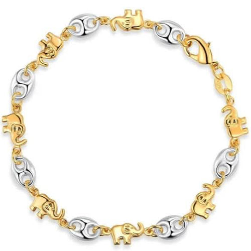 18K Gold Two-Tone Elephant Bracelet by DailySale